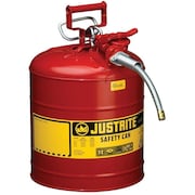 JUSTRITE Safety Can, 5 gal Capacity, Steel, Red 7250120